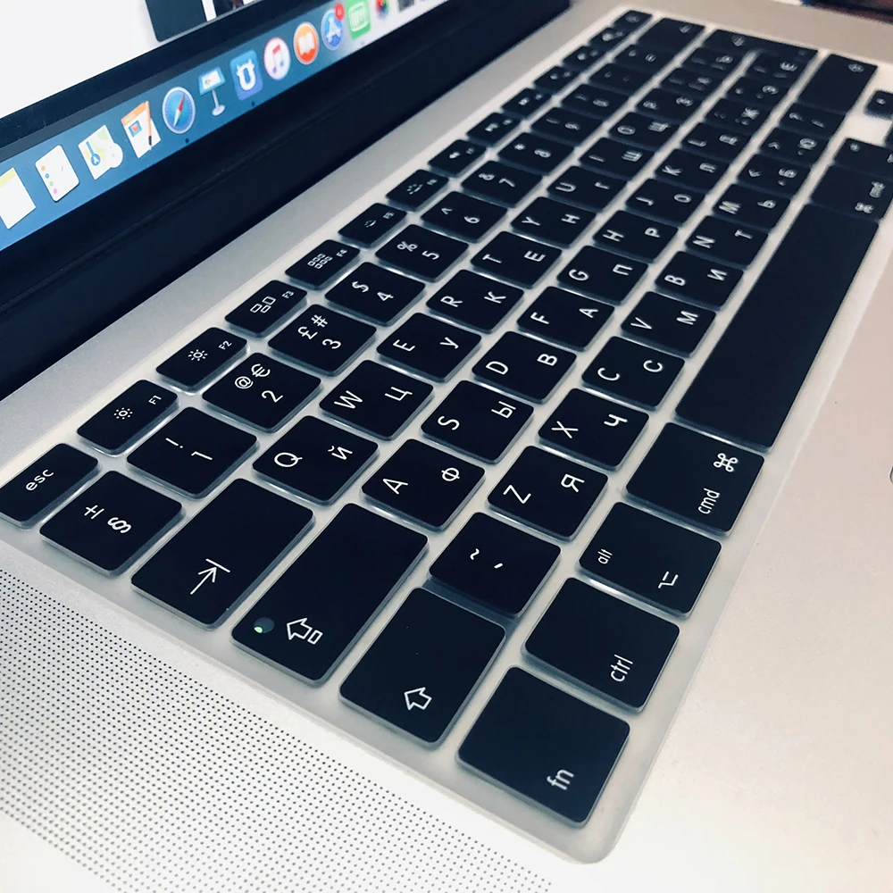 

EU US Russian Language Keyboard Skin for Macbook Air13 A1466 Keyboard Cover Pro13/15 A1502A1398 Silicone Keyboard Film Protector