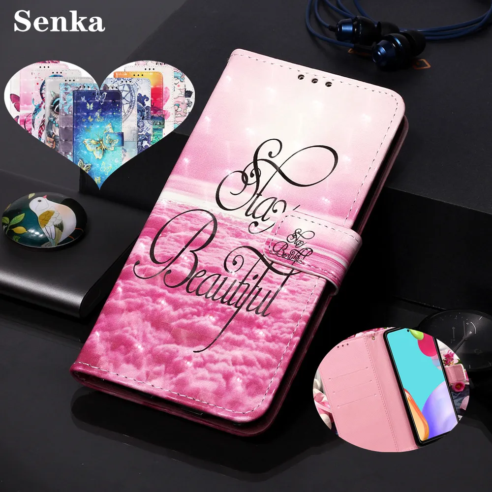 

Flip Wallet Case for Samsung Galaxy A52 A72 A32 A42 5G A02S Painted Leather Phone Funda Card Solts Kickstand Full Protection Bag