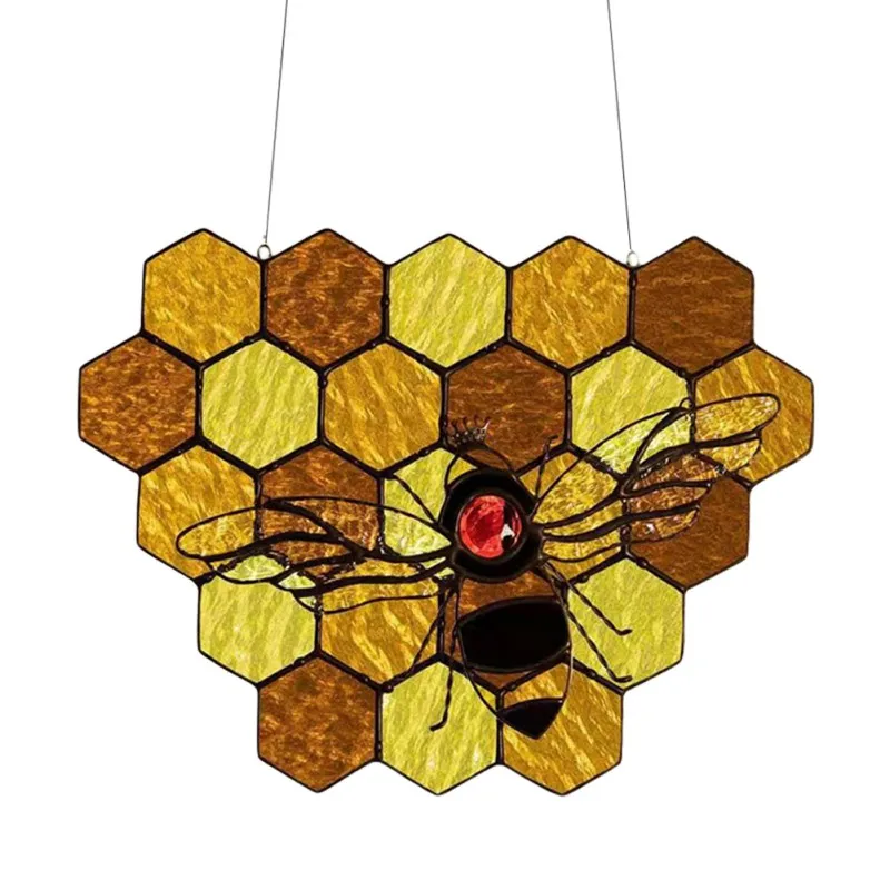 

Bee Honeycomb Honey Pastoral Honeycomb Wall Hanging Suncatcher 2021 New Best selling high quality convenient and universal