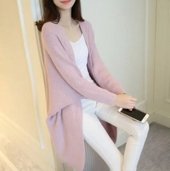 

2021 Long Cardigan Women Sweater Autumn Winter Bat Sleeve Knitted Sweater Plus Size Jacket Loose Ladies Sweaters Cardigans 3XL