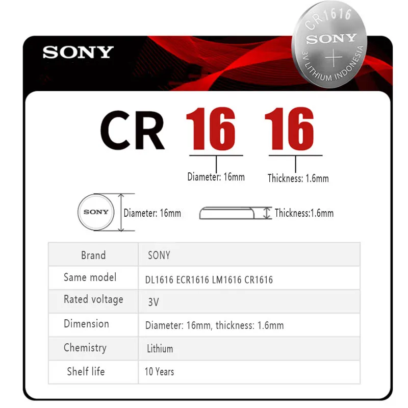 4 шт. sony 1616 3 в 100% оригинальная литиевая батарея для автомобильного ключа