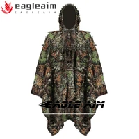 outdoor camouflage ghillie poncho 3d leaves hunting cape cam cloak stealth ghillie suit for hunting bird watch military woodland