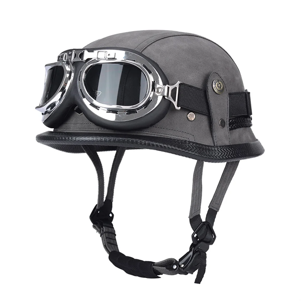 Немецкий винтажный мотоциклетный шлем из искусственной кожи высокого качества с