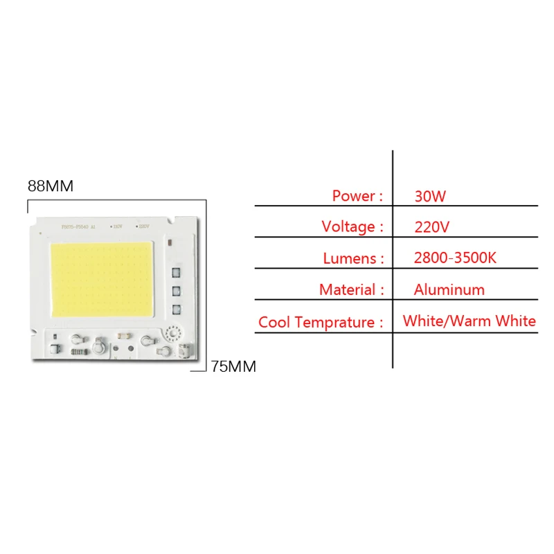 1/10 шт. 10 200W светодиодный чип COB AC 220V теплая белая Интегрированный для заливающего