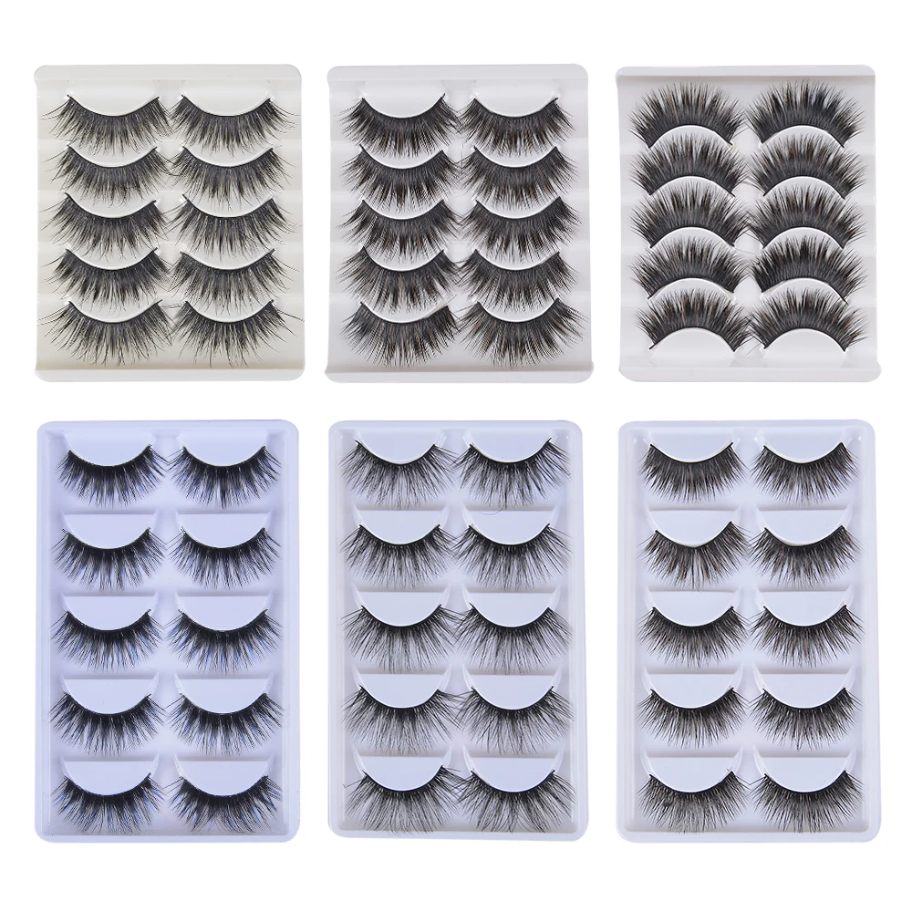 5 пар накладных ресниц натуральные высококачественные ручные ресницы крылатые