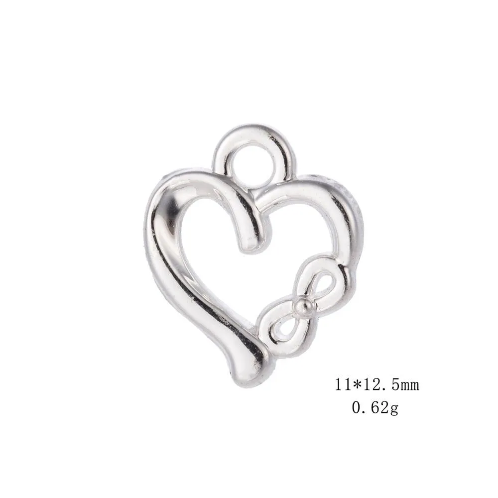 Посеребренные сердце с бесконечностью любви обереги DIY иных металлических кулон