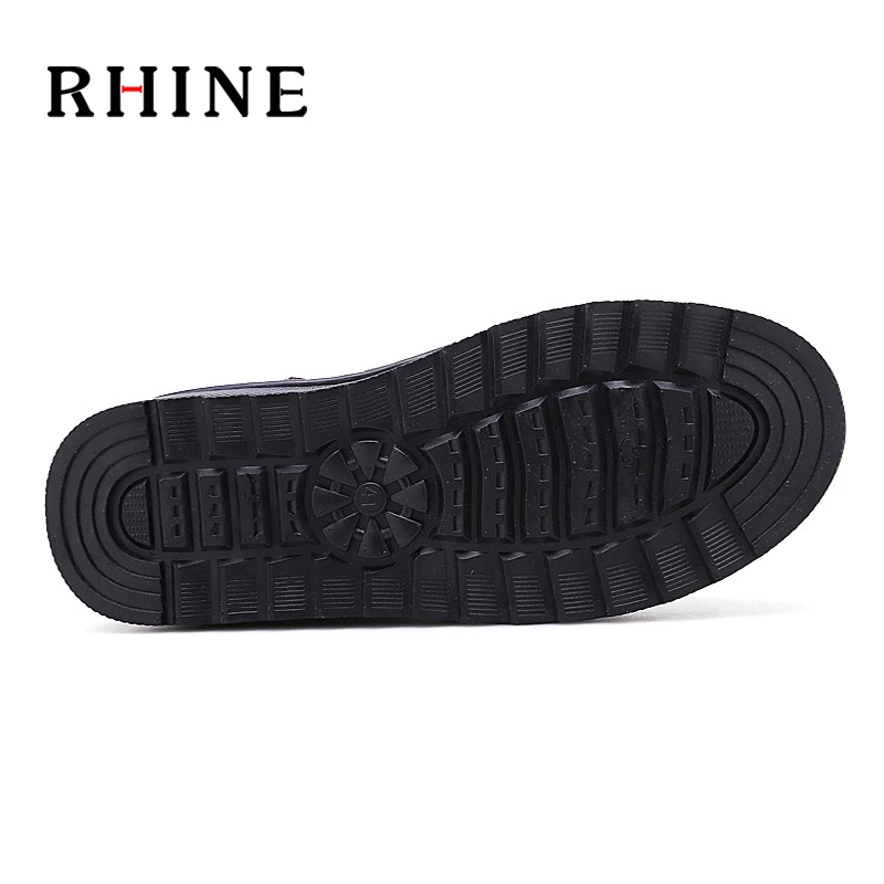 RHINE/Новые модные зимние мужские замшевые короткие плюшевые зимние ботинки мужские теплые Нескользящие повседневные ботинки на плоской подошве без шнуровки с мехом внутри