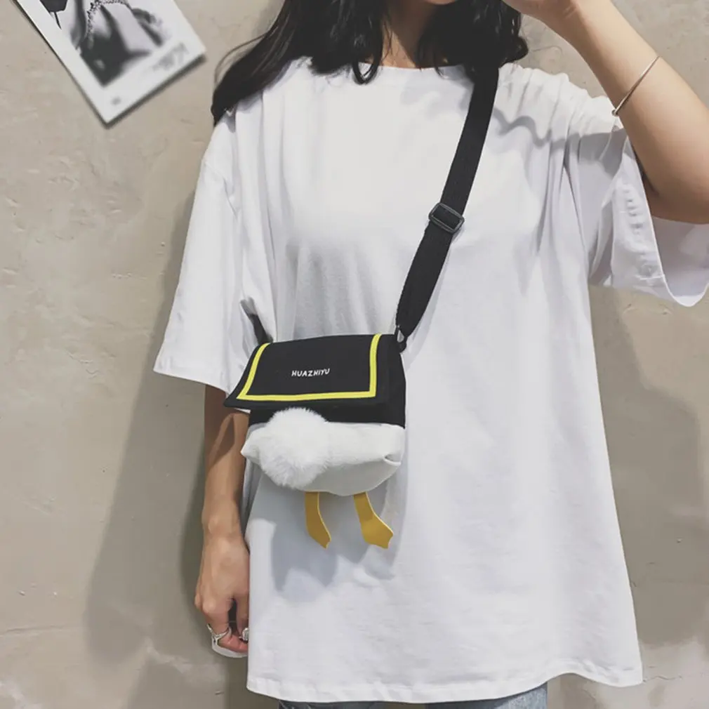 

Duck Butt Shape Bag Young girl Trend Summer Vitality Girl Canvas Messenger Bag Ins Style Cute Exquisite Shoulder Bag