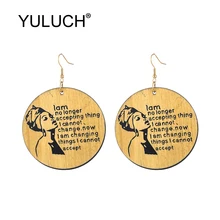 YULUCH 2019 индивидуальные женские круглые желтые серьги из