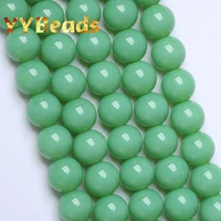 natural yellowish green jades stone beads round loose charm beads for jewelry making necklace bracelet for women accessories 8mm