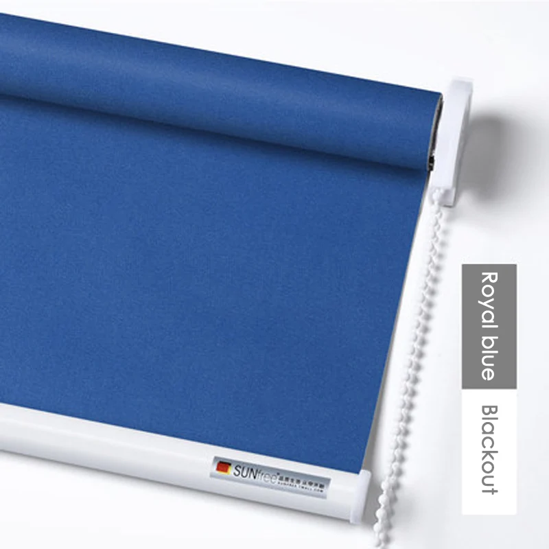 Blackout-Royal Blue Sunfree полиэстер ручные рулонные шторы светильник трансмиссия и затемнение шторы Индивидуальный размер рулонные шторы система бурения - Цвет: Blackout-Royal Blue