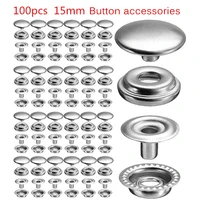 new 15mm stainless steel fastener snap press stud cap button for childrens clothing climbing clothes household diy clothing