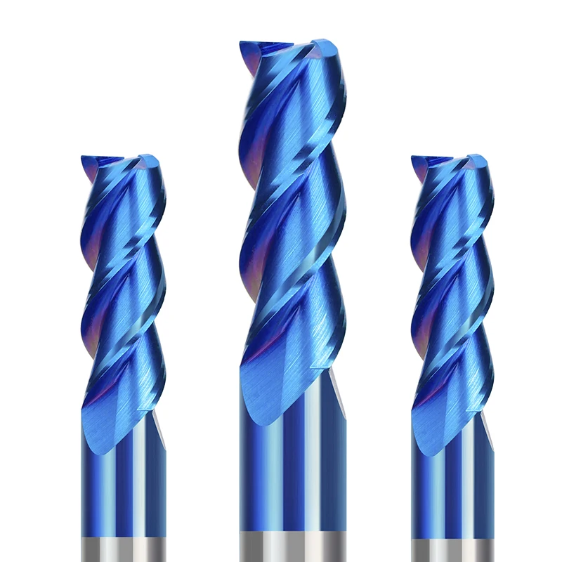 

3 Flute Carbide Milling Cutter Nano Blue Coating CNC Milling Tool 1-12mm Carbide End Mill For Aluminum Cutting Milling Cutter