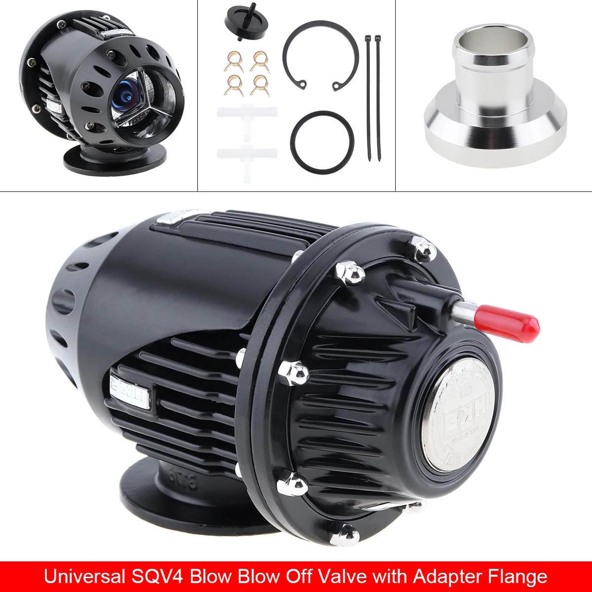 Универсальный черный выпускной клапан 4 IV Bov типа Turbo BOV с адаптером фланец