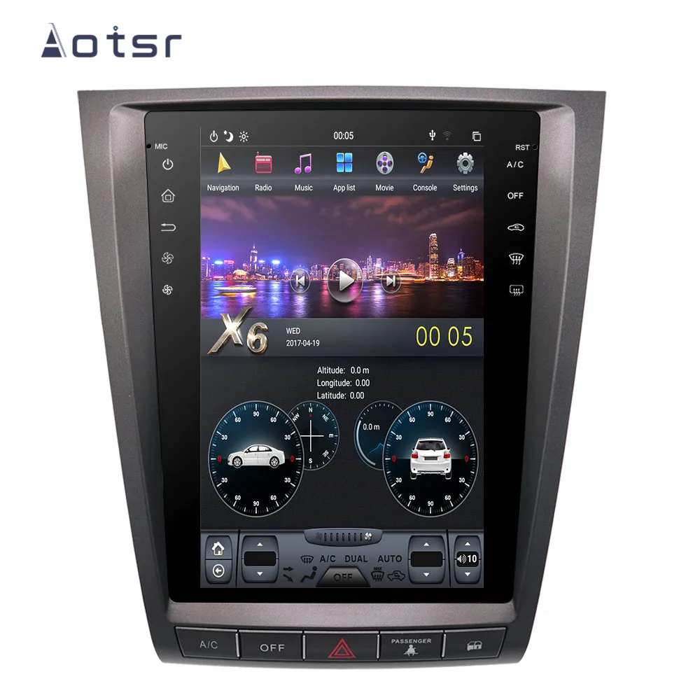 AOTSR чистый Android 9,0 Tesla стиль PX6 wifi Автомобильный gps навигатор для Lexus GS GS300 GS460 GS450 GS350 мультимедийный плеер SWC