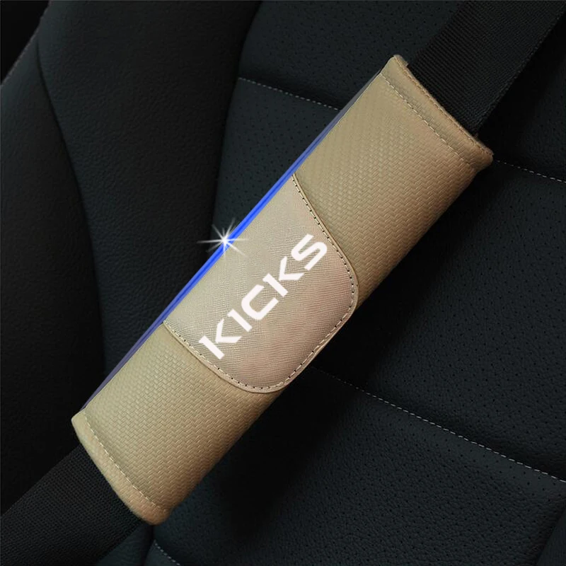 Для Nissan Kick Kicks 2 шт. модные углеродного волокна Кожаная накладка для ремня
