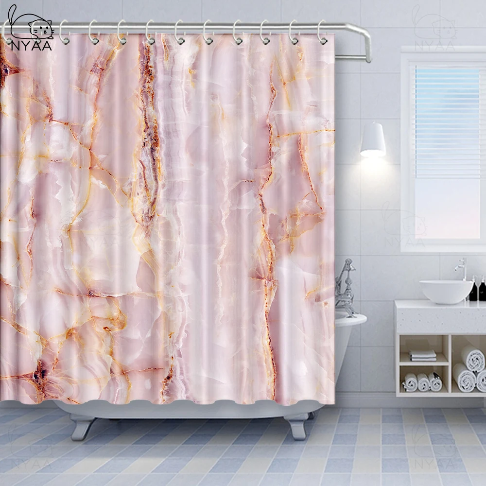 Шторы для душа Vixm в мраморном стиле пастельные тона облачные трещины витражные