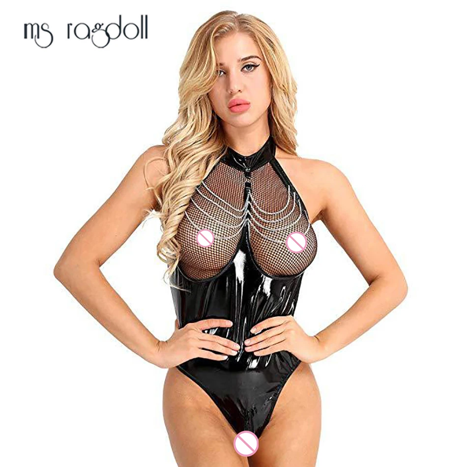 Эротическое сексуальное нижнее белье ms ragdoll пижама Тедди для женщин кожаный