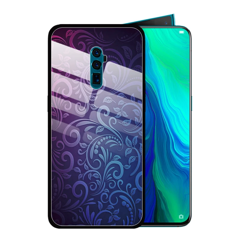Чехол с геометрическим рисунком русалки из закаленного стекла для OPPO Reno2 Z F Reno 10x