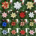 5 шт. Блестящий Рождественский цветок, искусственный цветок для украшения рождественской елки, венок сделай сам, гирлянда, декор для новогодней и свадебной вечеринки