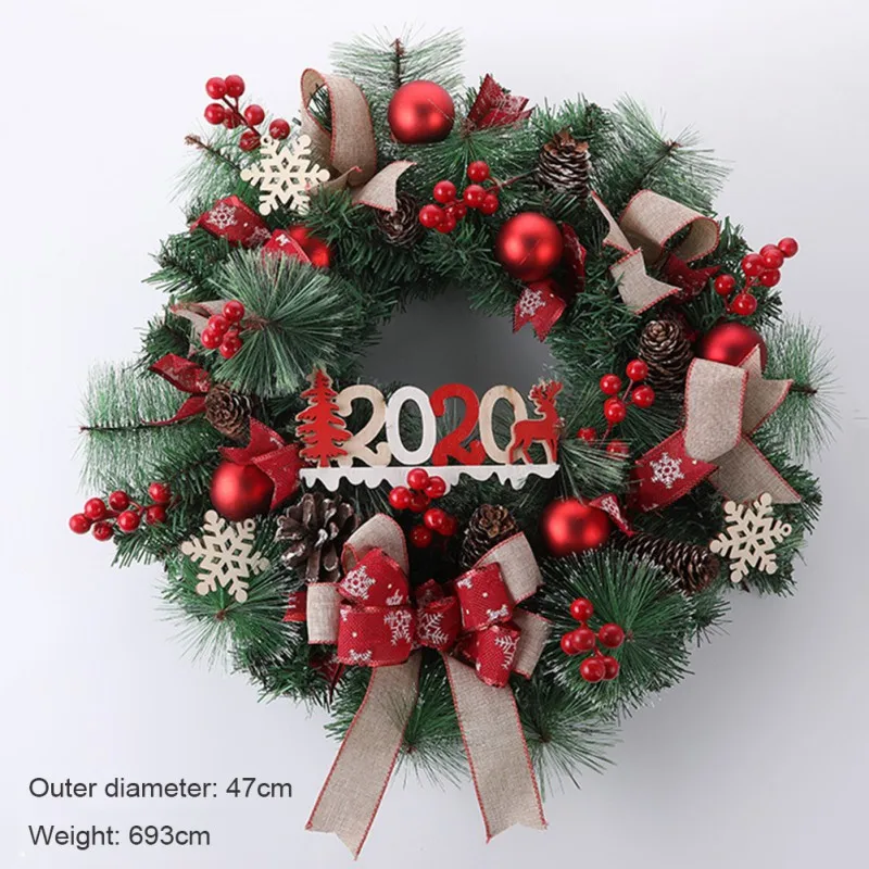 

2020 Christmas Decorations 40cm Christmas Wreath Simulation Garland Door Window.Prop Artificial.Christmas Wreath