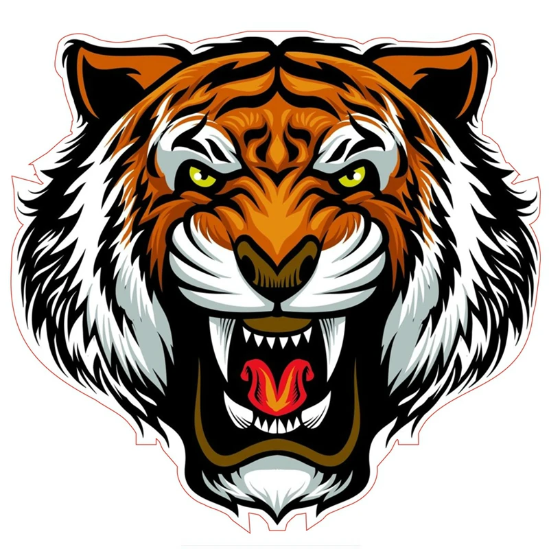

16cmx15cm Funny tiger head Vinyl Car stickers Decals Motorcycle Accessories Car-Window Decorative Goods PVC