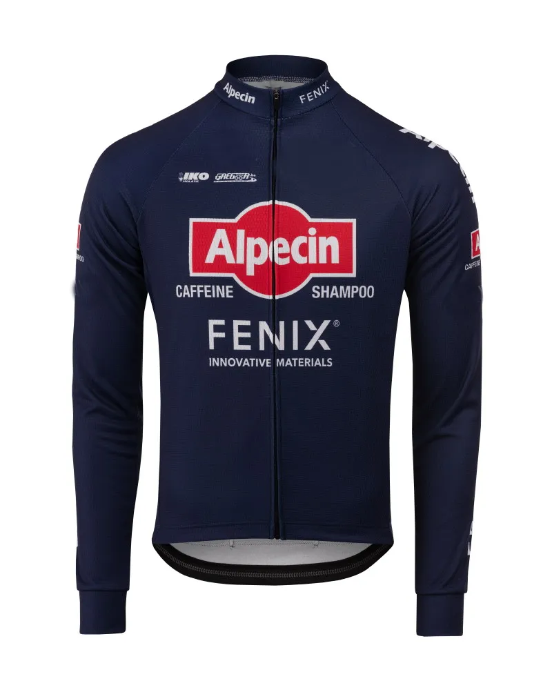 Весенне-летние футболки для велоспорта 2020 Alpecin Fenix Team Blue с длинным рукавом Мужская