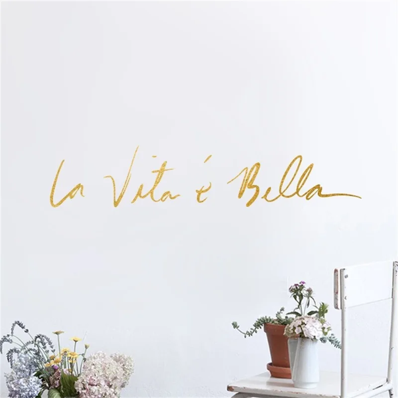 Итальянский &quotLa Vita &amp Bella&quot Life Is So Beautiful текстовые узоры настенные Стикеры