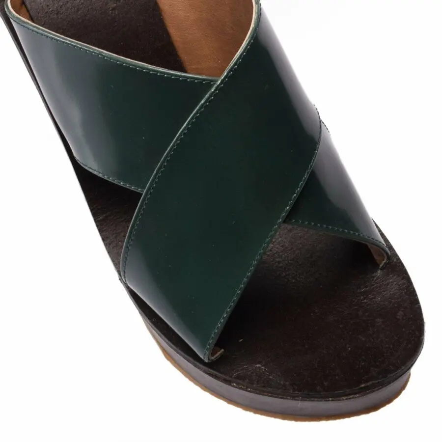 

Women Sandals Deery, Genuine Leather Green Women Slippers
