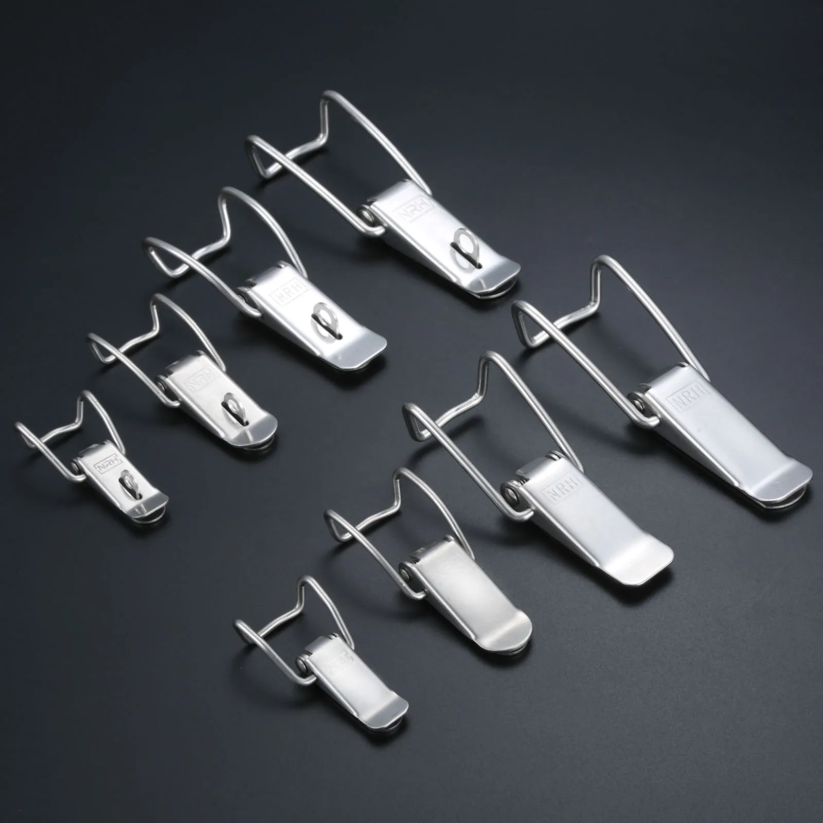 

1Pc Stainless Steel Metal Buckle Wooden Box Spring Toggle Latch Catch Hasp Toolbox Cabinet Aviation Case Luggage Spring Latch