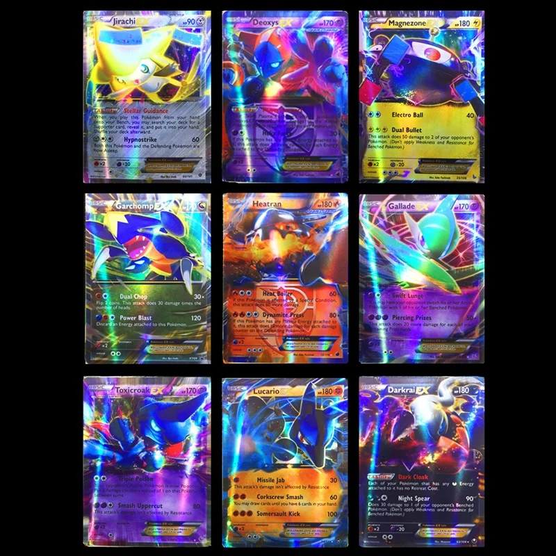 TAKARA TOMY Pokemons card 100 шт 80EX 20 Мега не повторяющиеся блестящие карты игры битва карт торговля дети Покемон карты игрушка