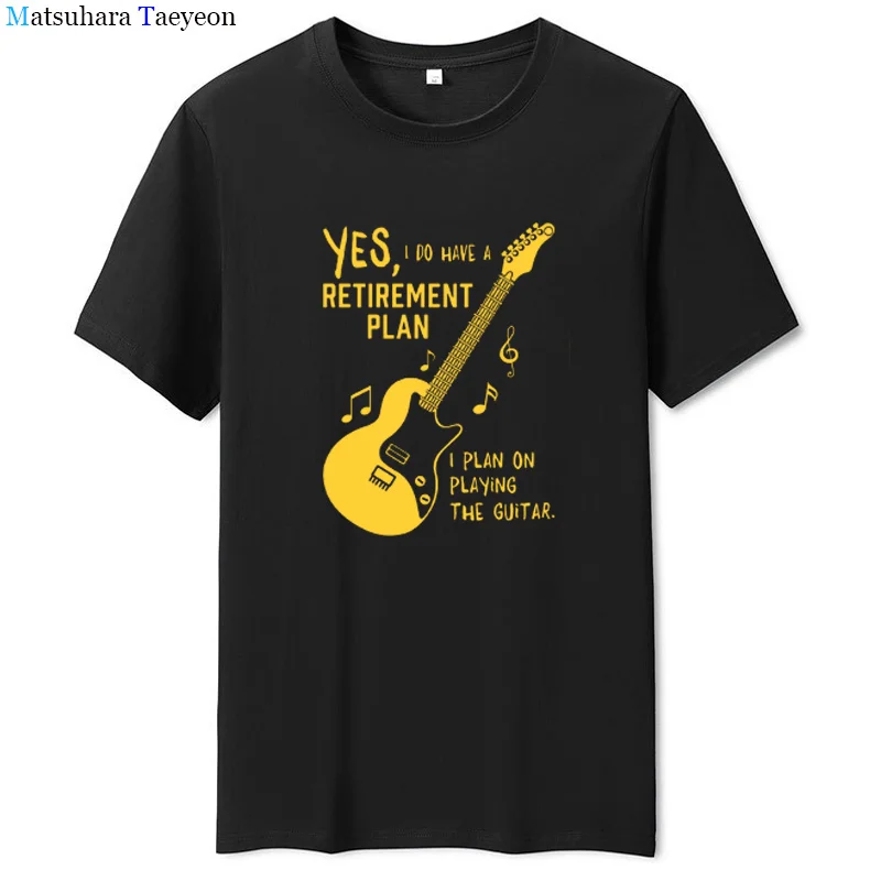 

У меня есть Retient план я планирую играть на гитаре футболки Для мужчин смешные музыкальные футболки музыка футболка «Lover» с летним принтом По...