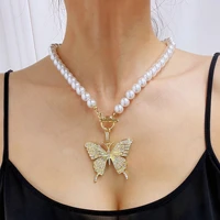 accessories butterfly clavicle chain womens pearl necklace free shipping new arrivals fashion