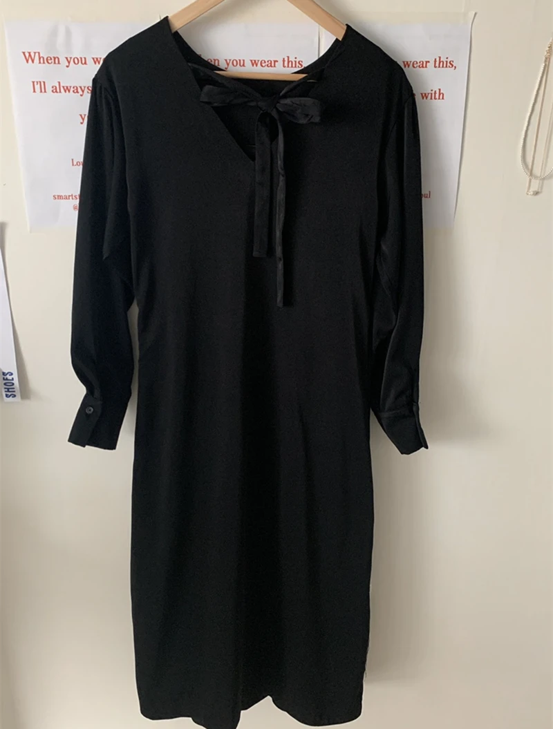

2020 New Spring Summer Elegant Women Long Dresses Full Sleeve Vintage Irregular Dress Female Loose Solid Office Lady Vestidos