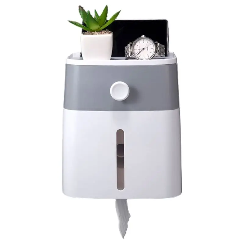 

Водонепроницаемый контейнер для хранения салфеток для ванной комнаты, держатель рулона туалетной бумаги, настенный диспенсер для бумажных...