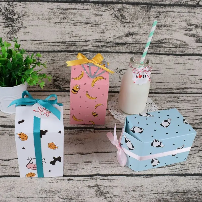 Коробка в форме молока для макарон конфет шоколада печенья свадьбы Дня Святого