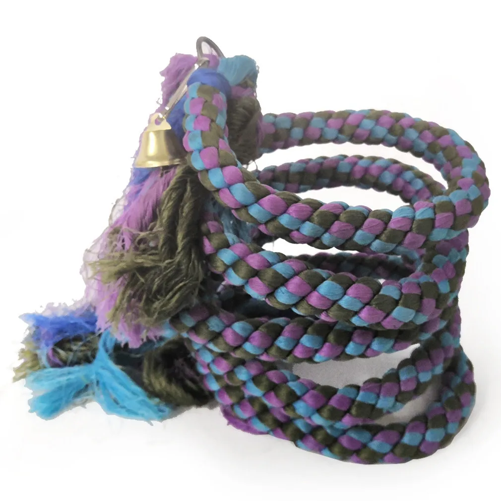 Попугай укуса ремень игрушка красочный хлопчатобумажный канат животные попугай