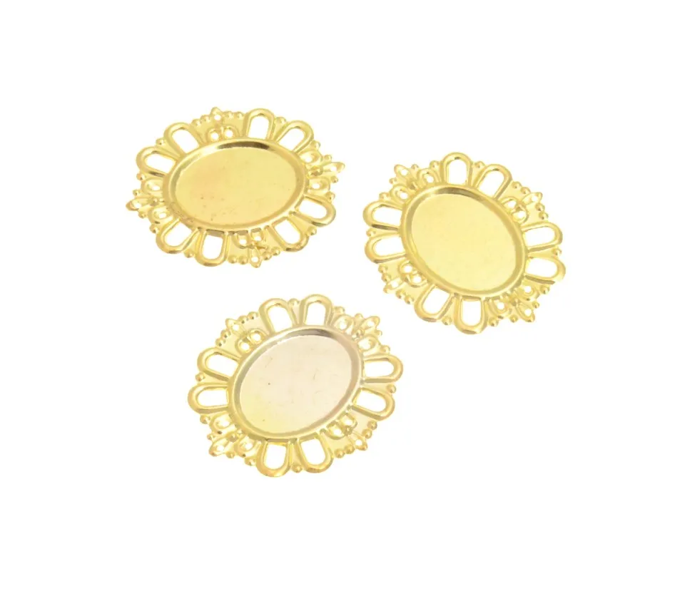 Бесплатная доставка 20 шт. Позолоченные филигранью кабошон обертывания