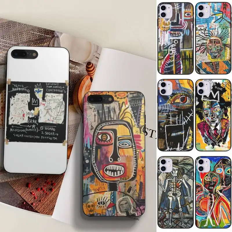 

Jean Michel Basquiat Art Graffiti Phone Case Fundas Shell Cover For Iphone 6 6s 7 8 Plus Xr X Xs 11 12 13 Mini Pro Max