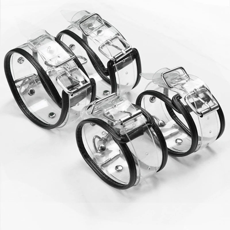 Сексуальный регулируемый прозрачные дужки комплект наручников c вырезом в