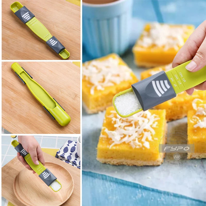 Fypo Eight Stalls Adjustable Kitchen Scale Measuring Spoons Measure cup Double End Metering Spoon baking tool Gadgets | Дом и сад