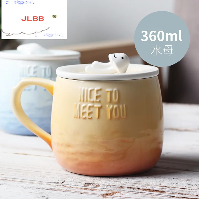 

3D Ocean Animal Dolphins Relief Ceramic Coffee Mug Creative Coffee Cup Breakfast Milk Cup