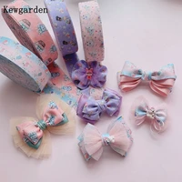 kewgarden 35mm print cute rabbit ribbon handmade tape diy hairbow corsage accessories gift packing webbing 5 meters