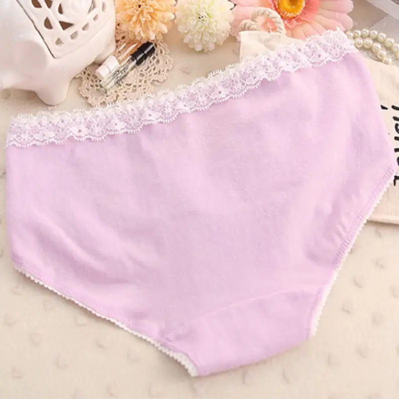 15PCS Cotton Briefs Women Underwear Panties Low Rise Lace Ladies Underpants Solid Woman Intimates Lingerie Lot Soft Female Paty