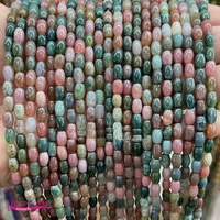 natural multicolor agates stone spacer loose beads high quality 4x6mm smooth oval shape diy gem jewelry making 38cm a3775