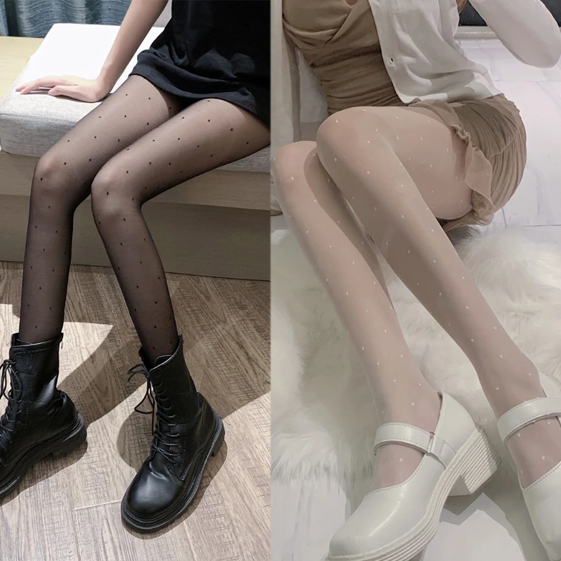 

Женские однотонные прозрачные колготки в стиле Харадзюку