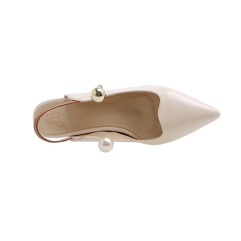 

Plus Size Pointed pearl decorative single shoes ladies high heels women shoes woman pumps