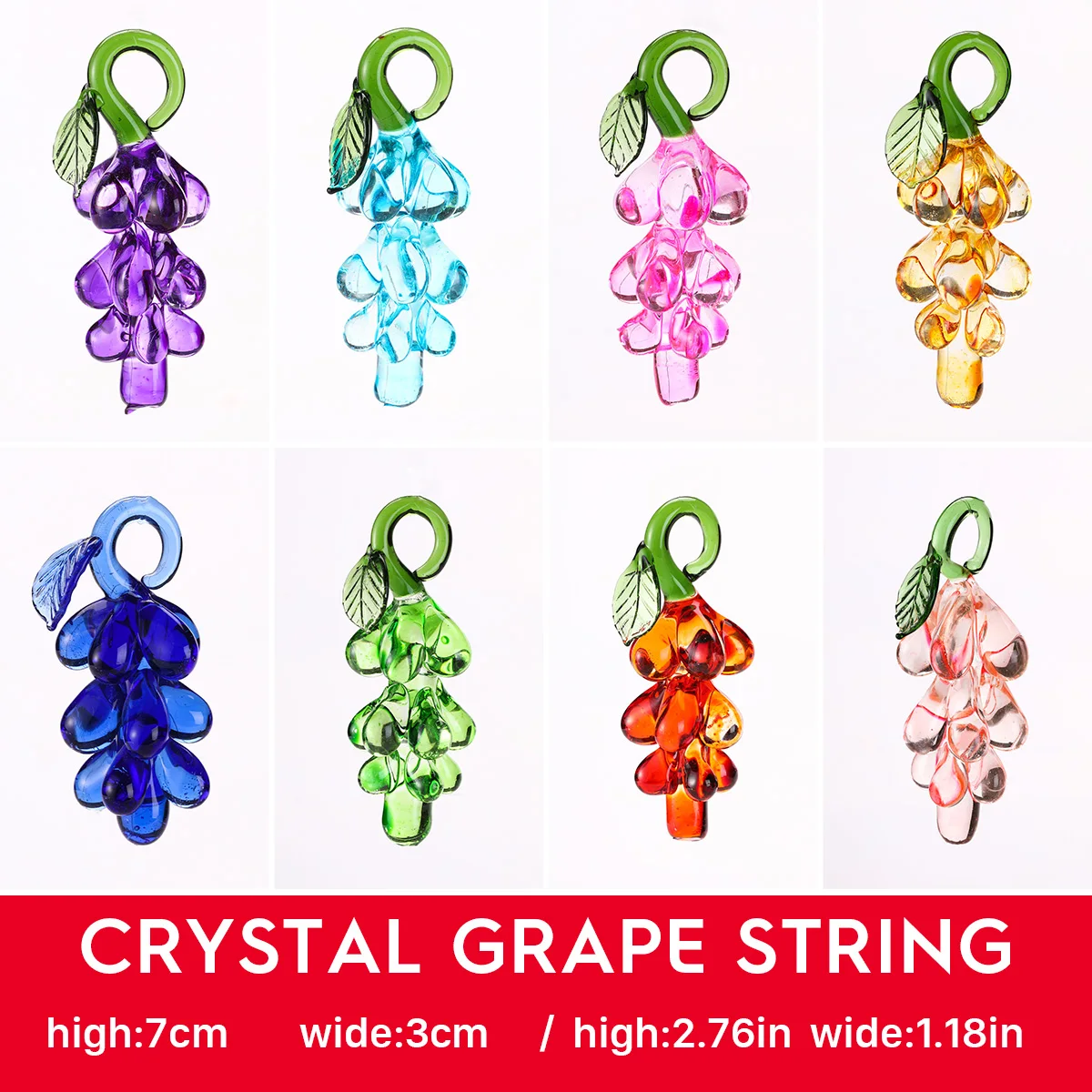 30mm Purple Natural Crystal Glass Grape Tree Pendant  DIY Family Home Ornaments Decoration Party Wedding Gift Accessories