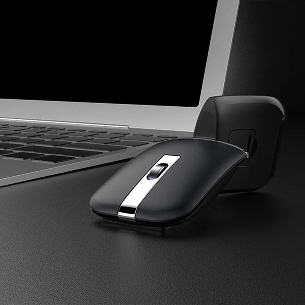 

Bluetooth 2.4GHz Rechargeable Ergonomic Foldable Arc Ultra Thin Silent Click Optical Non-Slip Home Office Wireless Mouse