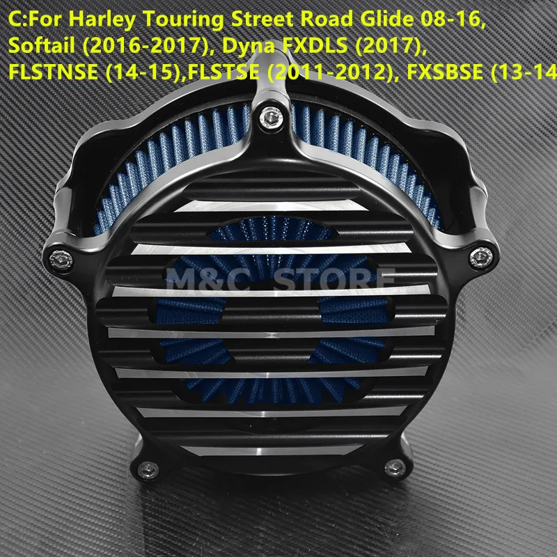 Воздушный фильтр воздухоочиститель Впускной фильтр для Harley Touring Road Glide 08-16 Touring up Softail XL Sportster 91-17 Dyna - Цвет: Blue C Model